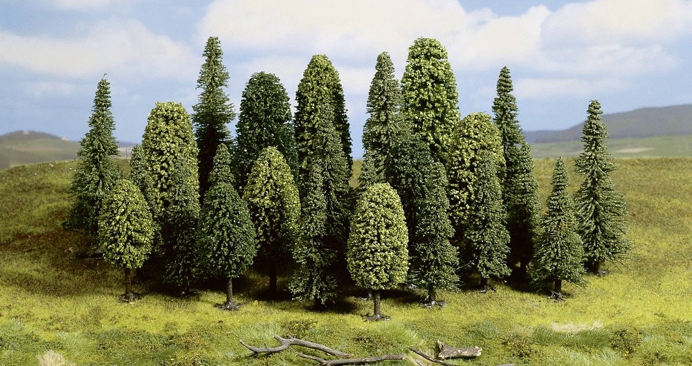 Vegyes erdő 25 db. fa 6,5 - 15 cm magas