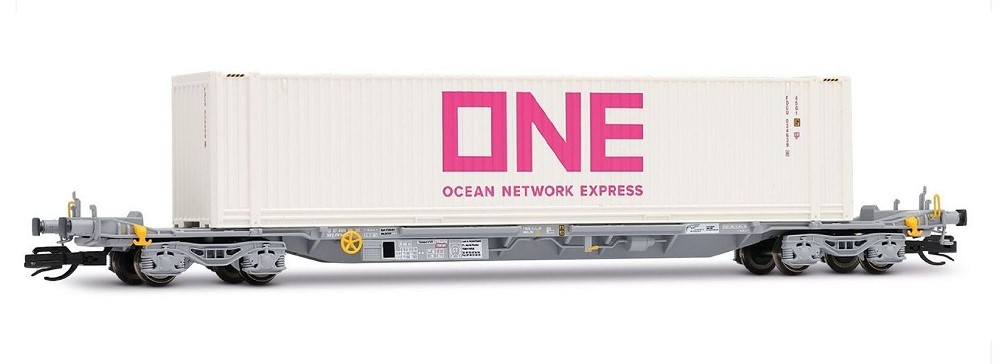 ARNOLD Containertragwagen, mit weißem 45'-Container 'ONE', Ep.VI