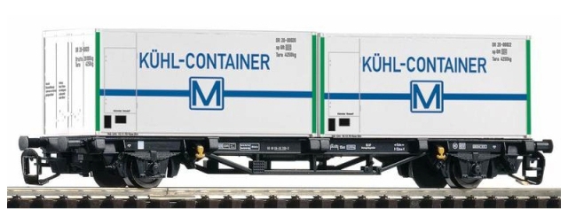 Konténer és szállítókocsi, DR, Ep.IV, mit 2X20' Hűtőkonténer