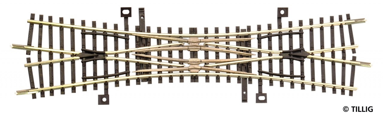 Doppelkreuzungsweiche Angol váltó 166 mm, 15°