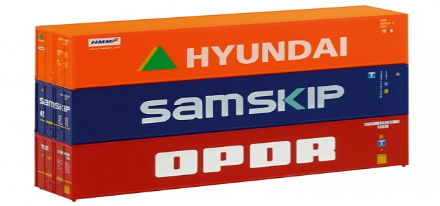 3er Set Container 40' 'HYUNDAI, samskip, OPDR'