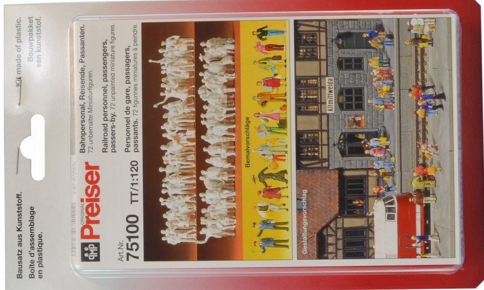 Vasúti személyzet, utazók, járókelők 72db.