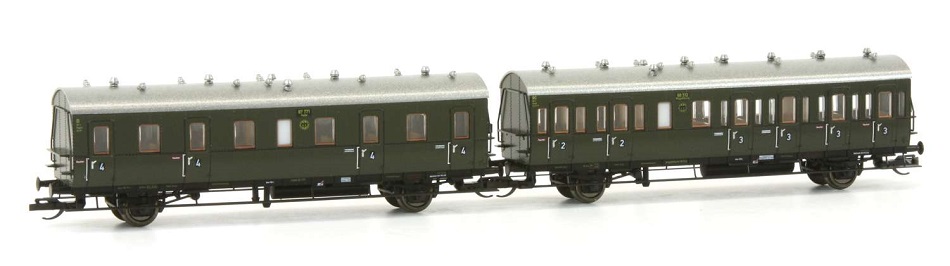 2er Set Einheits-Abteilwagen D21b und BC 21, DRG, Ep.II