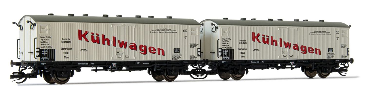 2er Set Fährbootwagen, DRG, Ep.II 'Kühlwagen'