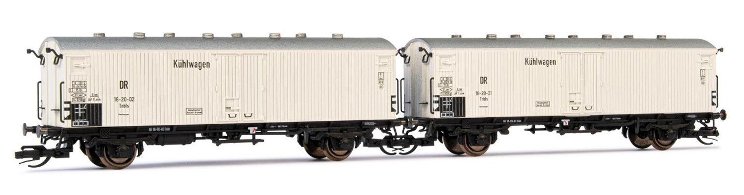 2er Set Fährbootwagen, DR, Ep.III 'Fleischtransport'