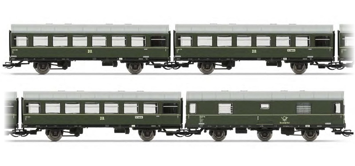 4er Set 3 Rekowagen und Postwagen DR Ep.III