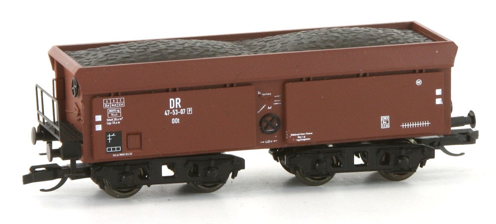 Selbstentladewagen OOt 47.42, DR, Ep.III, mit Braunkohle