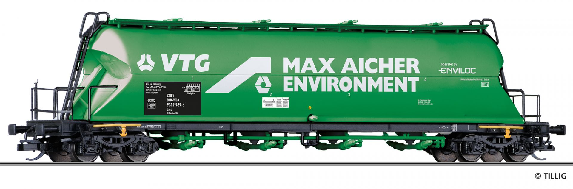 Staubbehälterwagen „Max Aicher GmbH & Co. KG“ der VTG