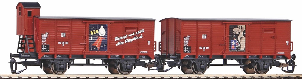 2er Set Gedeckte Güterwagen G02, DR, Ep.III 'FIT'