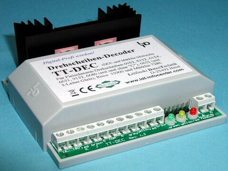 TT-DEC-G - Drehscheiben-Decoder, Fertigmodul im Gehäuse