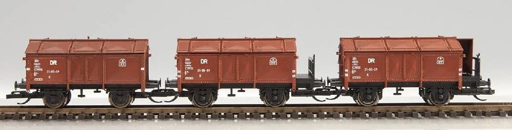 3er Set Klappdeckelwagen, DR, Ep.III
