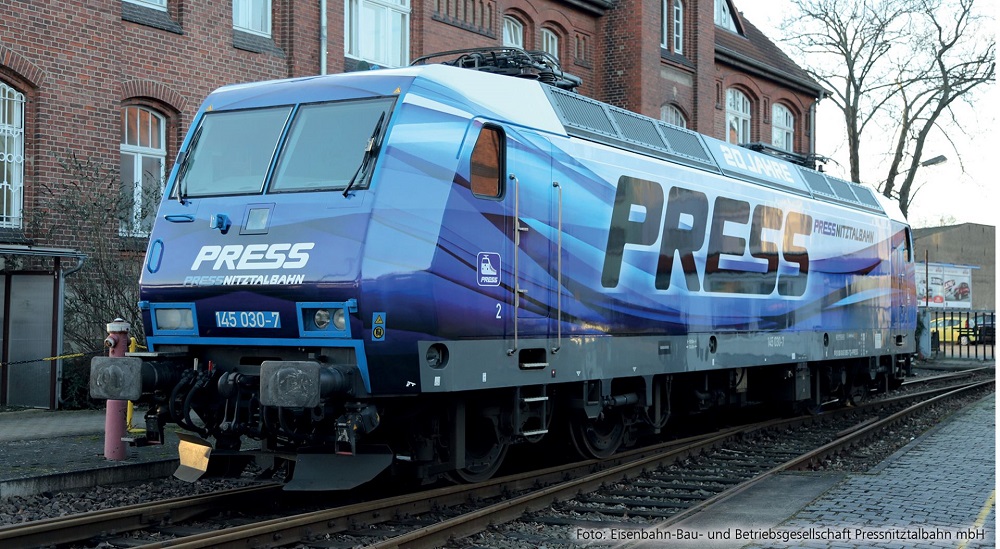 Elektrolokomotive 145 030 „20 Jahre PRESS“ der PRESS