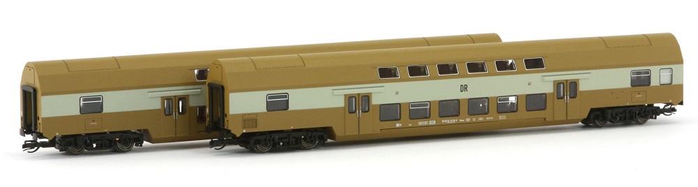 2er Set Dosto Senftöpfe RAL 8000, DR, Ep.IV, 2 Mittelwagen digitale Innenbeleuchtung