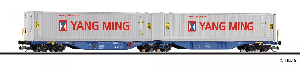 Konténerszállító Sggmrss mit zwei 45‘ Containern YANG MING, ITL, Ep.VI