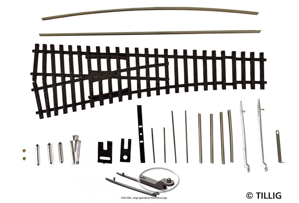 EW 1 balos váltó 15°  építőkészlet (bausatz) 129,5mm.