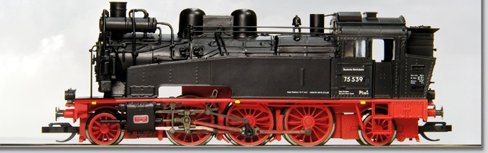 Gőzmozdony BR75 524 DR Ep.III Rbd Dresden, Bw Glauchau