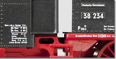 Gőzmozdony BR38 234 sächs.Rollwagen DR Ep.III 