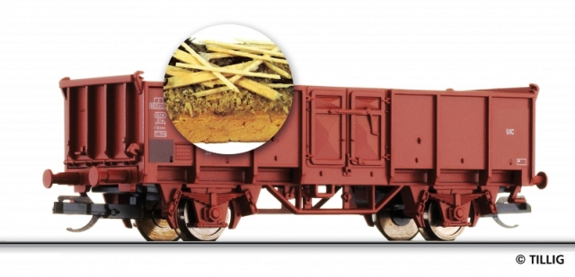 Nyitott tehervagon Es, DB, Ep.IV, fa anyaggal