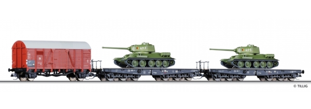 Teherkocsi 3db-os klt. 'Militärtransport der NVA', DR, Ep.III